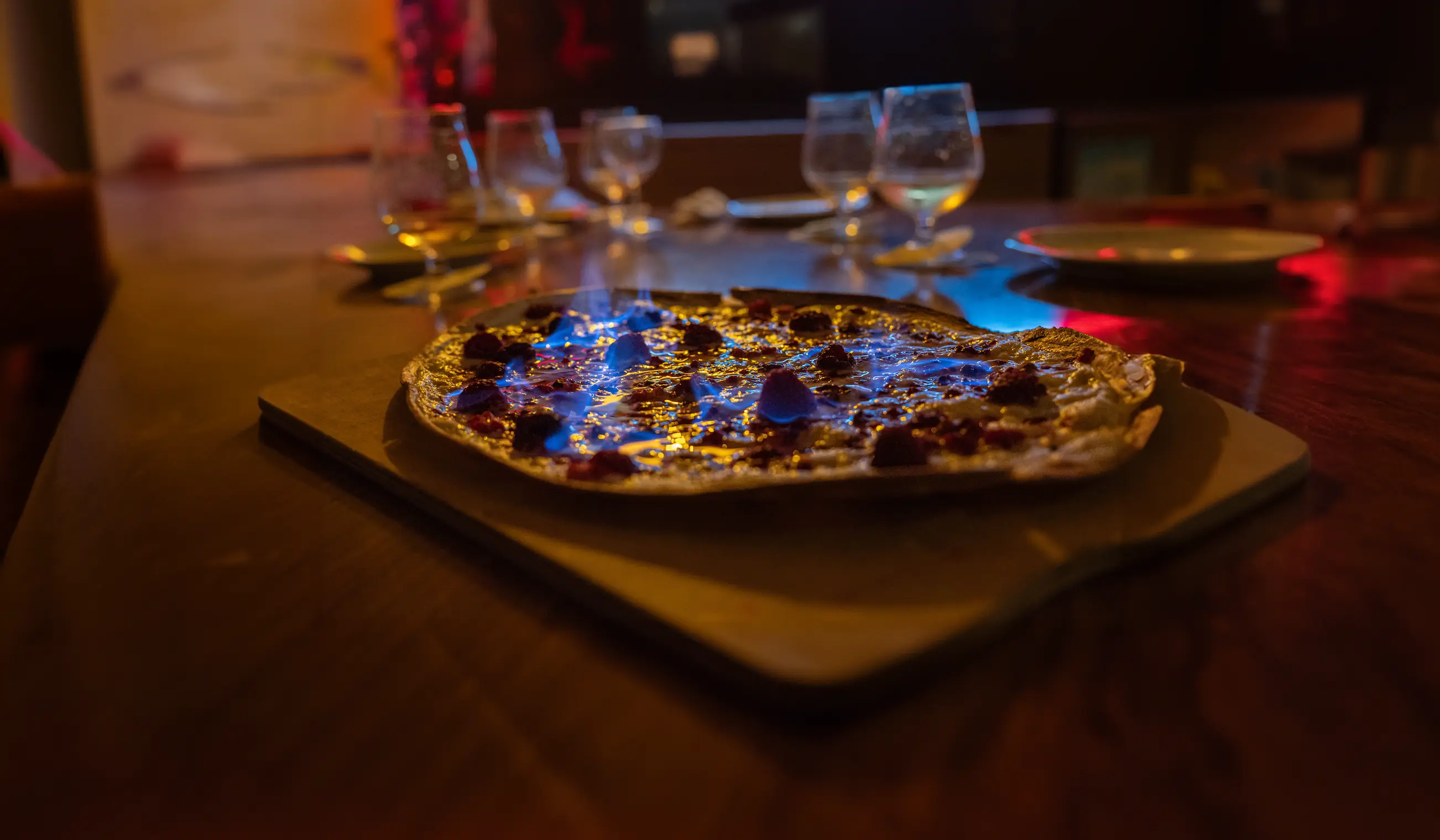 flammbierter Flammkuchen